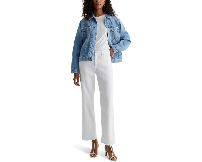 Джинсы AG Jeans Brinley Mid-Rise Straight Crop Gallery White прямого кроя