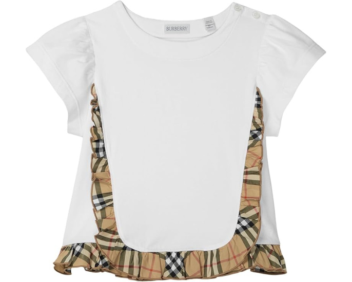 Burberry Kids Футболка Roxy с рюшами для детей из хлопка с эластаном