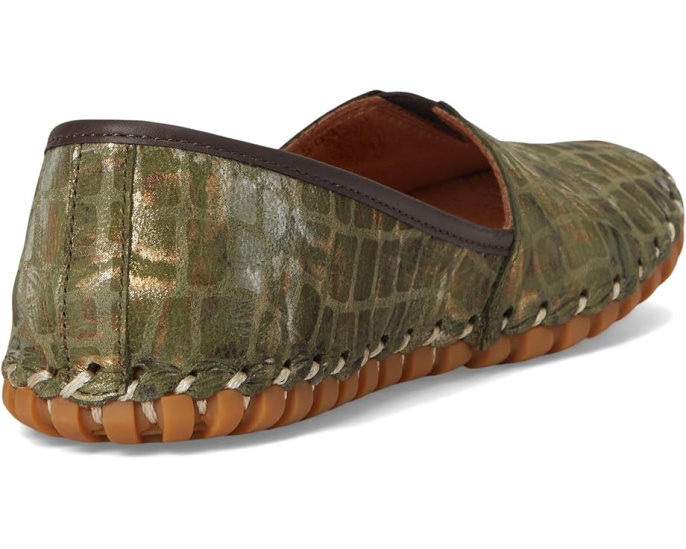 Слипоны Spring Step Kathaleta-spice из кожи с крокодиловым тиснением