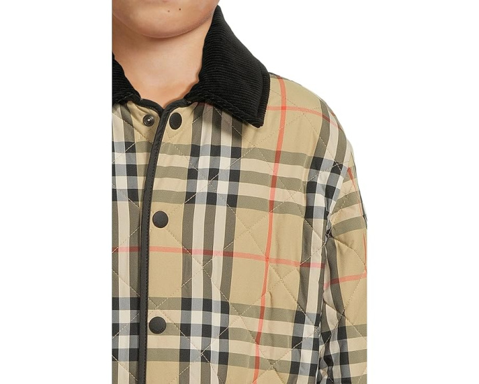 Куртка Burberry Kids Milo Check Quilted Jacket из стеганой ткани