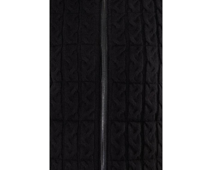 Long Sleeve Zip Front Quilted Sweater Jacket