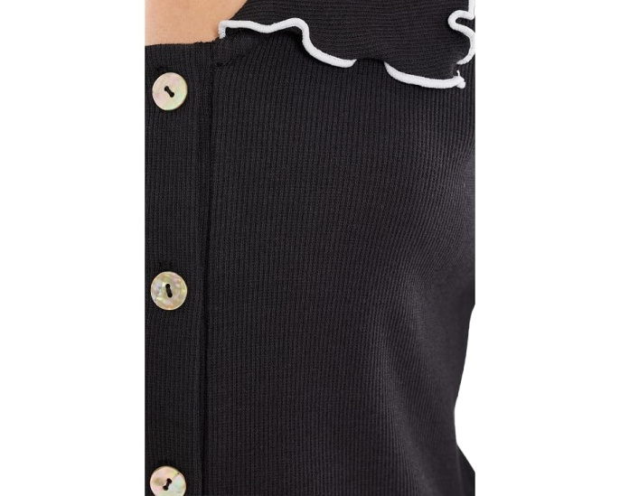 Блузка Lettuce Trim V-Neck Long Sleeve Button-Down от CeCe с V-образным вырезом