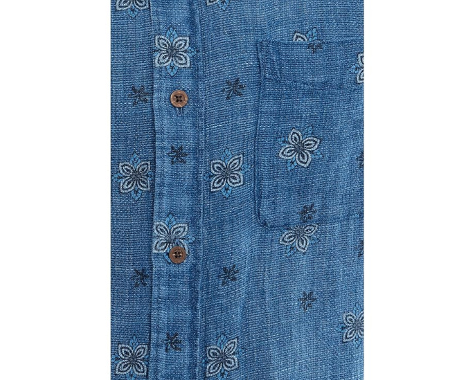 Рубашка Faherty Short Sleeve Palma Linen Shirt из 100% льна с накладным карманом