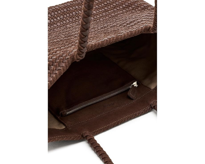 Suede Handwoven Leather Tote