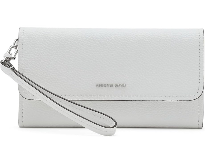 Клатч MICHAEL Michael Kors Jet Set Medium White на запястье