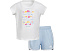 Комплект adidas Kids Cap Sleeve Tee & Woven Short Set с принтом и эластичным поясом