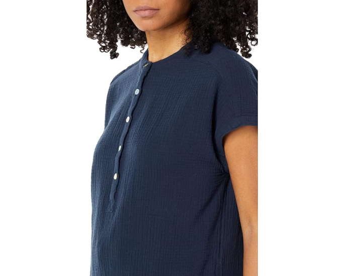 Топ Faherty Dream Cotton Desmond из хлопка с пуговицами и овальным подолом