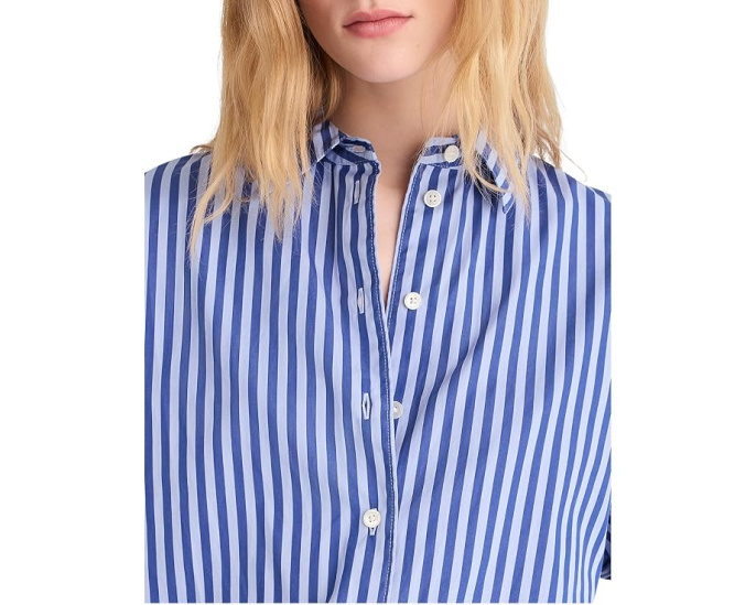 Рубашка на пуговицах Madewell с кулиской из поплина French Blue