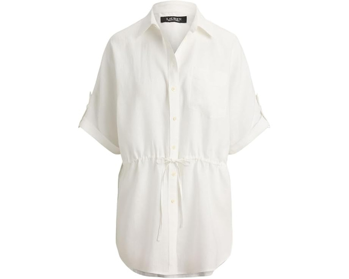 Туника Linen Roll-Tab Sleeve Tunic из льна с завязками Lauren Ralph Lauren
