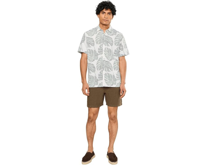 Сорочка Tommy Bahama Costa Wave Monstera Mash с коротким рукавом лагерь темный нефрит