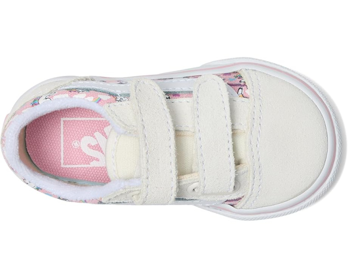 Vans Kids Old Skool V детские кеды с боковой полосой и липучками