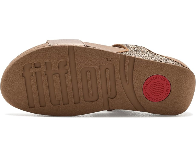 Блестящие сандалии-слайды FitFlop Lulu с двумя ремешками