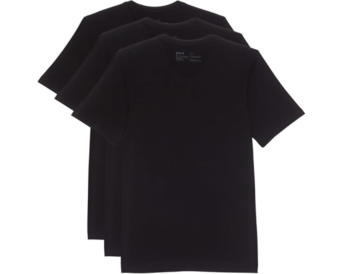 Набор из 3 маек PACT Cool Stretch V Neck из органического хлопка