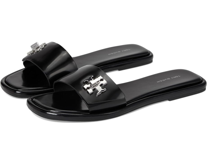 Сандалии Tory Burch T Lock Slide с широким ремешком и логотипом