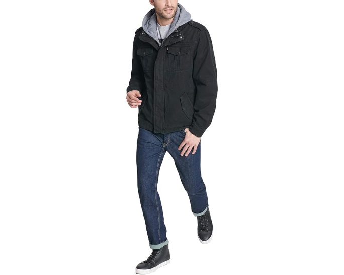 Куртка военная Levi's Hooded Military из хлопка с капюшоном