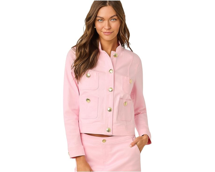 Джинсовая куртка Lilly Pulitzer с отделкой из искусственного меха
