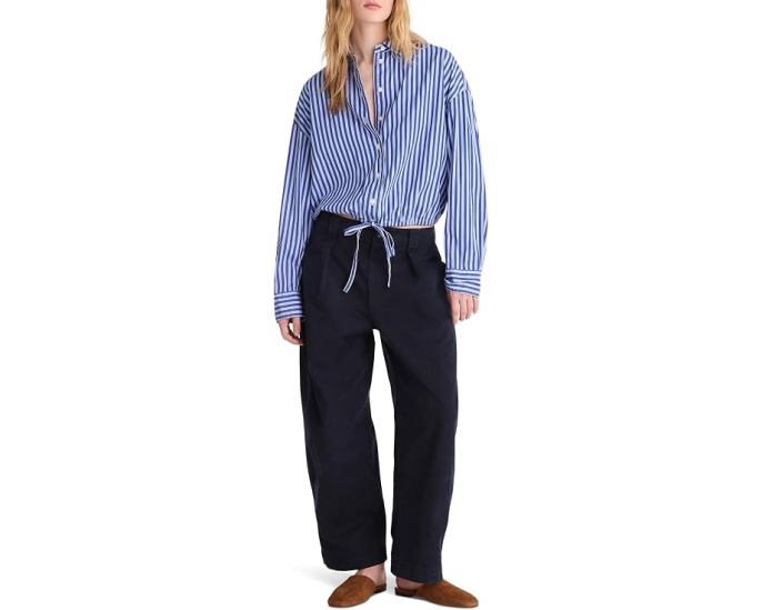 Рубашка на пуговицах Madewell с кулиской из поплина French Blue