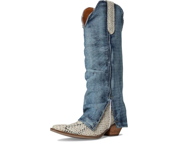 Кожаные ботинки Dingo Shabby Leather Boot с принтом под кожу рептилии