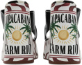Босоножки-танкетки Copacabana Wedge Sandals от FARM Rio на высоком каблуке из кожи