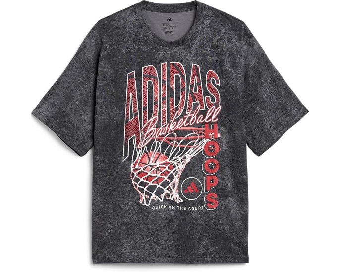 Футболка Adidas AOP Basketball Wash Tee для детей с баскетбольным принтом