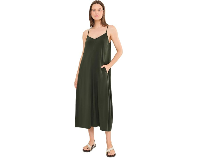 Eileen Fisher платье-комбинация Fine Stretch Jersey с миди-длиной
