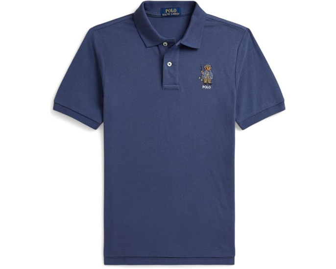 Хлопковая сетчатая поло с мишкой Polo Ralph Lauren (для старших детей)