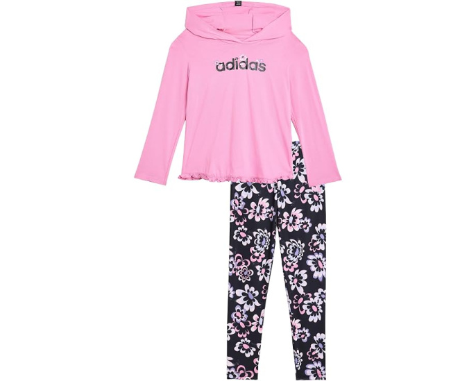 Толстовка с капюшоном и леггинсы Adidas с цветочным принтом для малышей