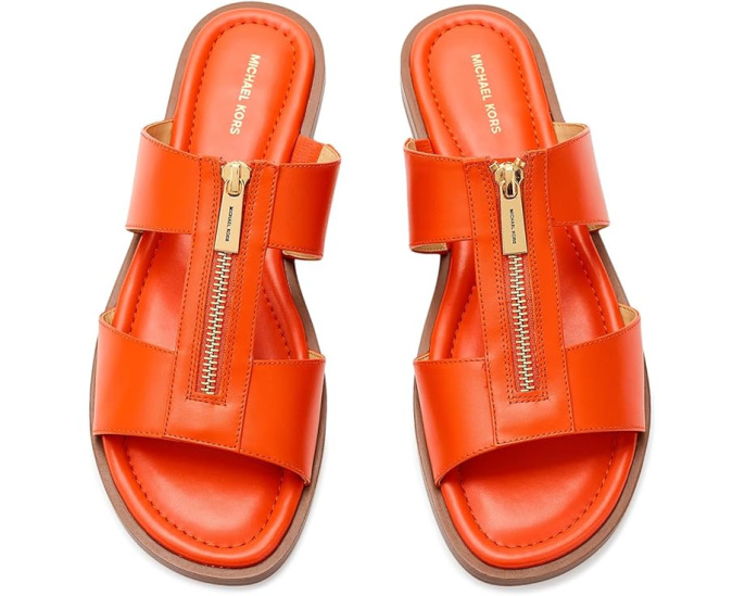 Сандалии Berkley Flat от MICHAEL Michael Kors с молнией и открытым мысом