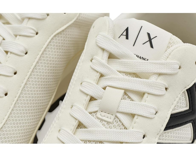 Кроссовки Armani Exchange Drop Sneakers из микрозама и сетки на легкой подошве