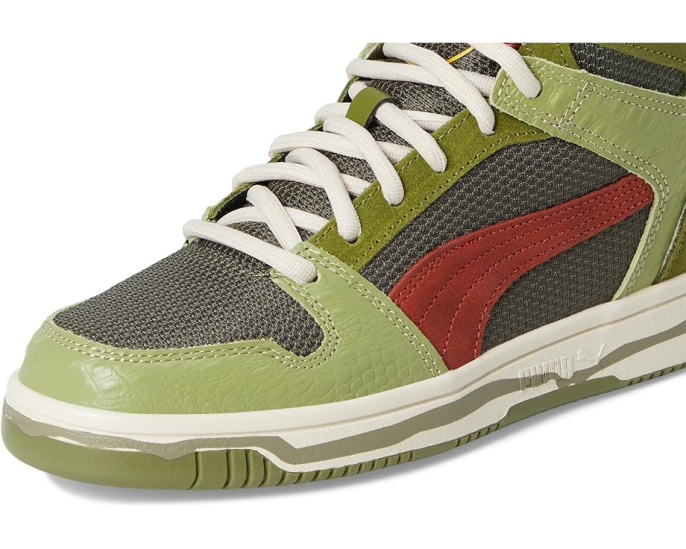 Кроссовки PUMA Kids Rebound Layup Mid Jurassic World с тематическим дизайном