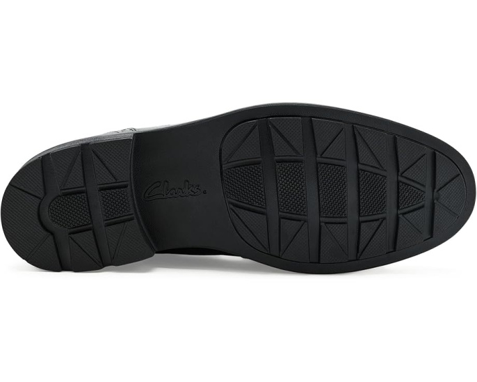 Clarks Emmet Step туфли на каждый день из черной гладкой кожи