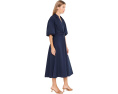 Petite Twist-Front Bubble-Sleeve Shirtdress
