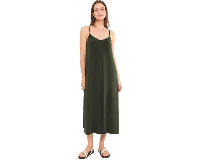 Eileen Fisher платье-комбинация Fine Stretch Jersey с миди-длиной