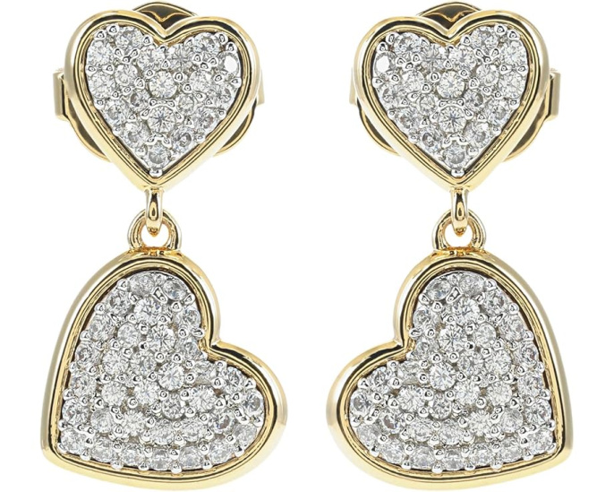 Серьги-пусеты Kate Spade New York Heart Pave Drop с кубическим цирконием