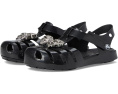 Детские сандалии Crocs Isabella Sandal с блестками черно серебристые