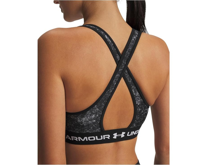 Under Armour Спортивный бюстгальтер Cross-Back Mid Print с абстрактным принтом