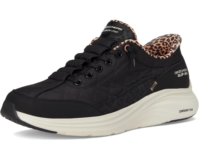 Кроссовки SKECHERS Contour Foam Cozy Fit Hands Free Slip-Ins с леопардовым принтом