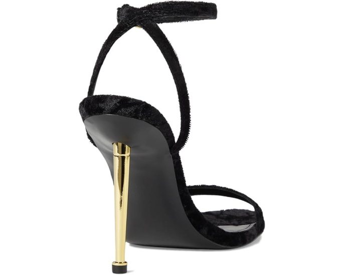 Nine West босоножки Reina на каблуке с ремешком черные велюр