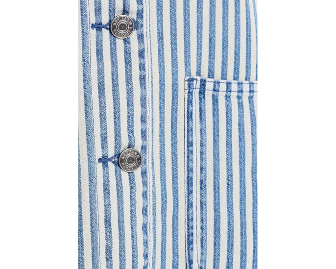 Джинсовая куртка KUT from the Kloth Ellie Stripe в полоску белая