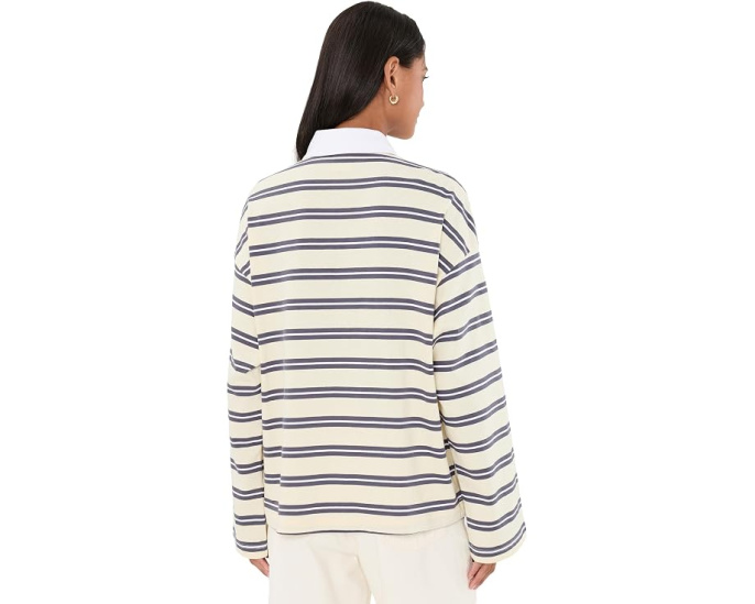 Лонгслив Puma Essentials Elevated No.1 Logo Oversized Striped Rugby Polo поло с полосатым принтом