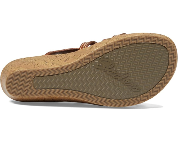 Босоножки SKECHERS Beverlee Tiger Posse на платформе с вышивкой и пробковым каблуком