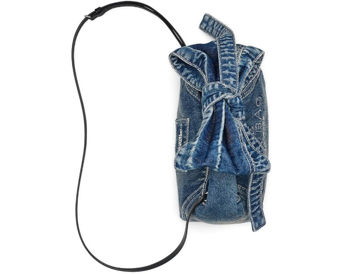 Мини-сумка Marc Jacobs The Bow Denim Mini Sack с бантом из денима