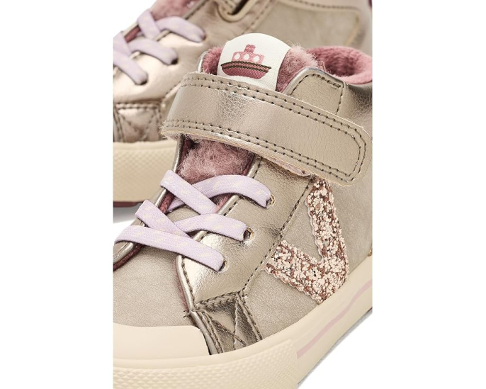 Кроссовки victoria Kids Tribu Matallic высокие с блестящим верхом