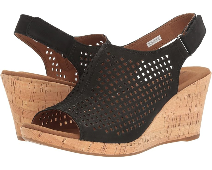 Сандалии Rockport Briah Perf Sling с открытым носком и пробковой платформой