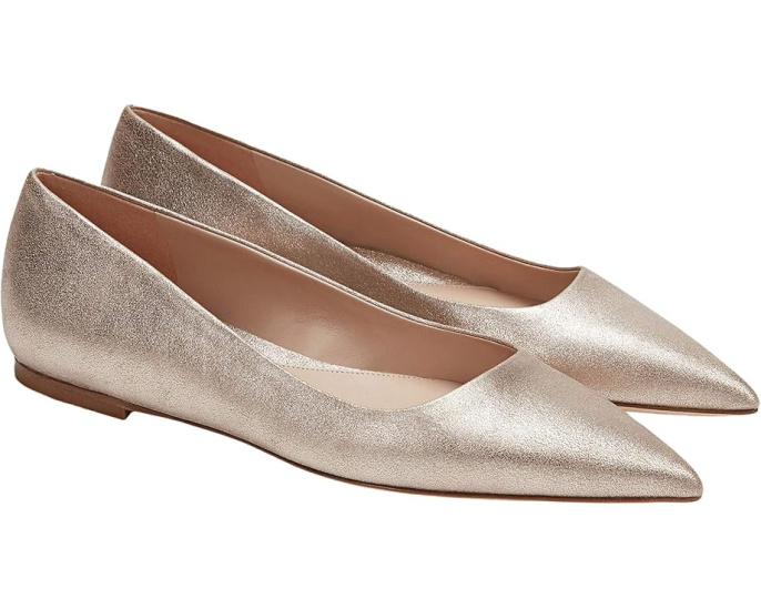 Балетки Rowan Flat M.M.LaFleur из итальянской кожи с эффектом металлик
