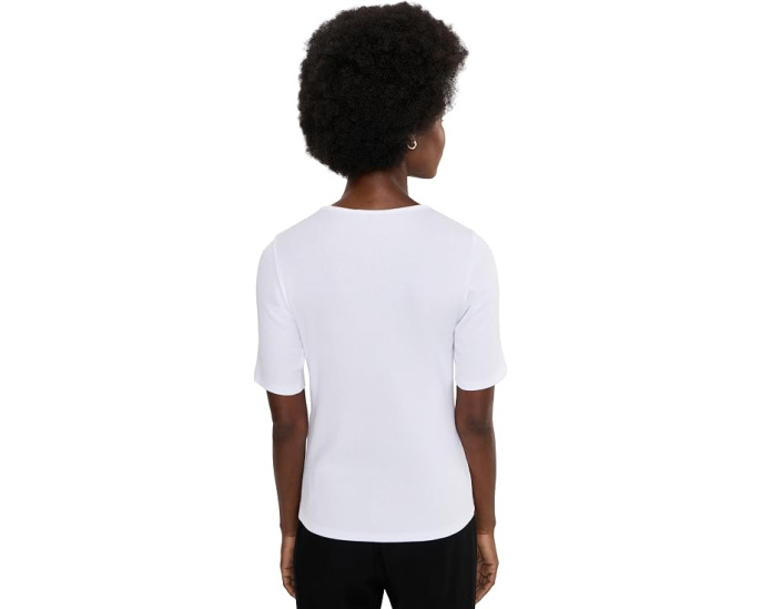 Топ с круглым вырезом Organic Cotton Stretch Rib от Eileen Fisher