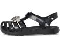 Детские сандалии Crocs Isabella Sandal с блестками черно серебристые
