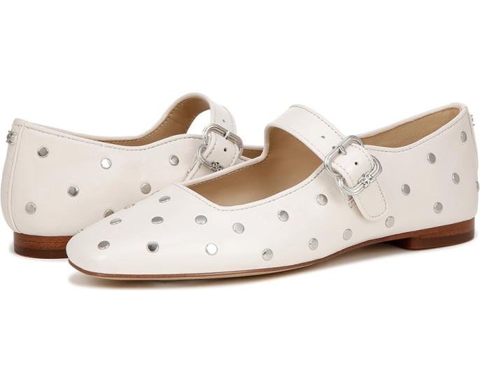 Кожаные балетки Sam Edelman Michaela Stud с квадратным носком и пряжкой