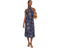 Floral Tie Neck Halter Cocktail Dress