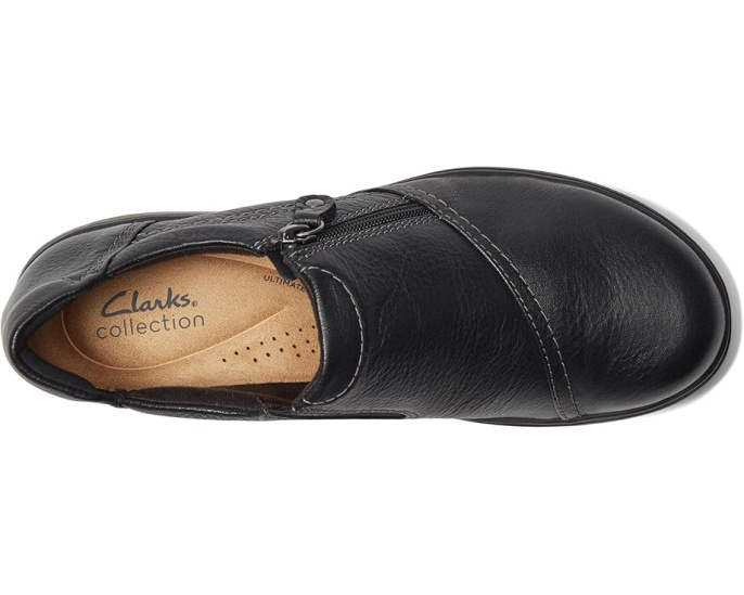 Туфли Clarks Carleigh Ray на плоской подошве с кожаным верхом и молнией